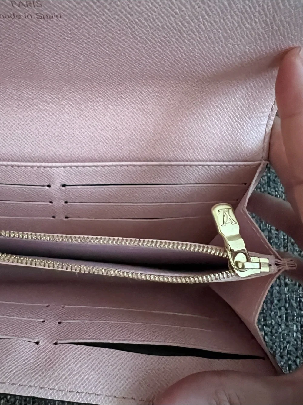 Louis Vuitton Brown Damier Envelope Wallet with Gold Snap